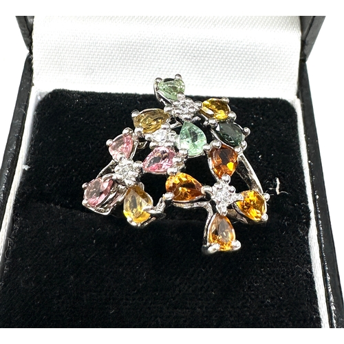 231 - Gemporia Tourmaline Ring with White Zircon in Sterling Silver 2.05cts