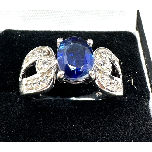 232 - Gemporia  Kyanite & White Topaz Sterling Silver Ring 2.51cts with c.o.a