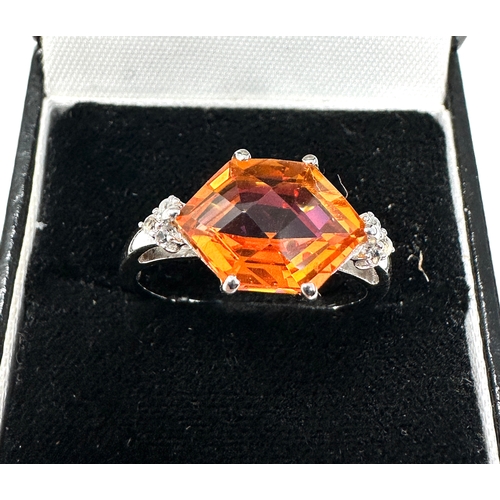 233 - Gemporia Quartz with White Topaz Sterling Silver Ring ATGW 3.61cts with c.o.a