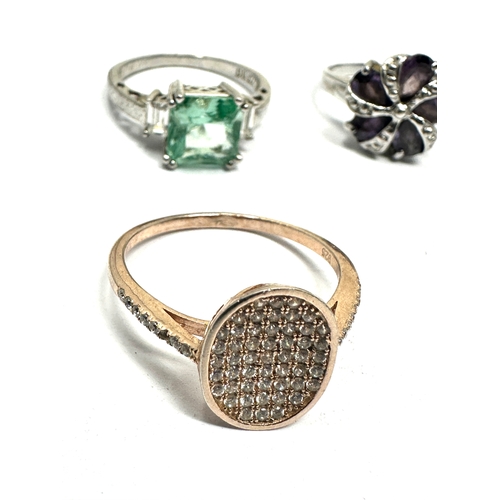 238 - 4 vintage sterling silver gemstone set rings