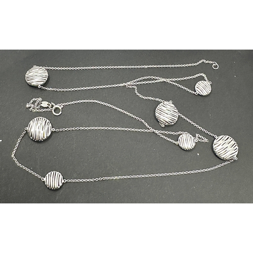 255 - LINKS OF LONDON Ladies Sterling Silver Thames Long Station Necklace measures approx 85cm long