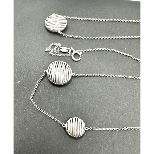 255 - LINKS OF LONDON Ladies Sterling Silver Thames Long Station Necklace measures approx 85cm long