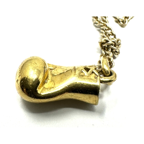 256 - vintage 925 silver & gold gilt boxing glove pendant necklace