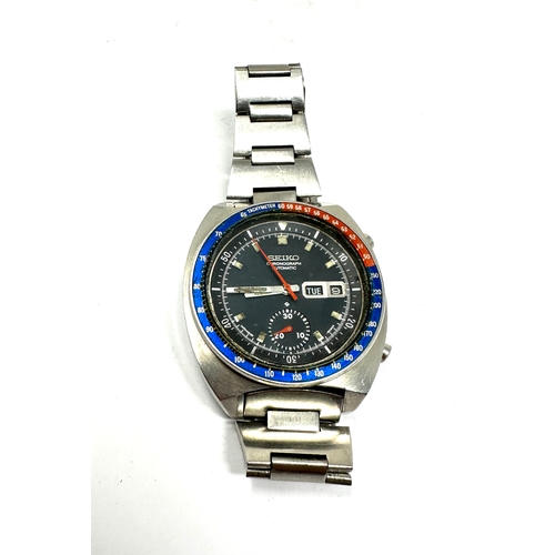 276 - Vintage Seiko Pepsi, Blue Dial 6139-6002 Chronograph Automatic the watch is ticking missing winer cr... 