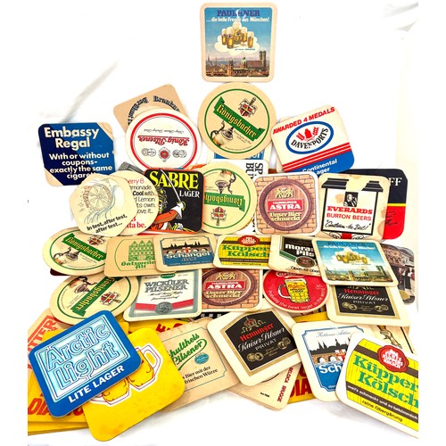 101 - Selection of vintage single and double sided beer  / drinks mats