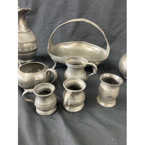 109 - Selection of assorted pewter ware includes Fenton bros sheffield, etc