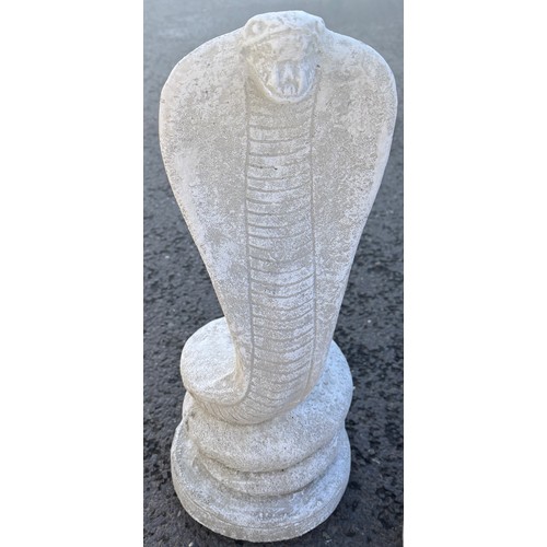 100L - Concrete Cobra and snake statue, approximate measurements of largest: Height 22 inches