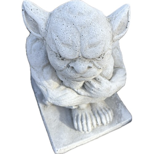 101F - Pair of small concrete grummy gargoyles, approximate height 11 inches