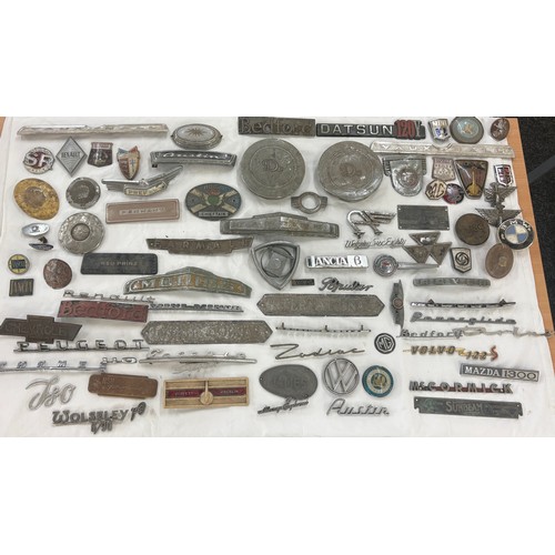 107 - Large collection of vintage car and lorry badges, date 1930's-1960's, over 100 badges