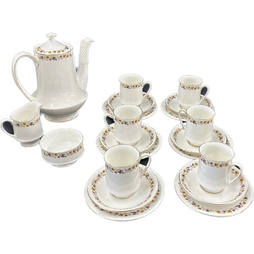 164 - Six piece vintage Royal Kent ' Golden Glory' china coffee set to include coffee pot, cups, saucers, ... 