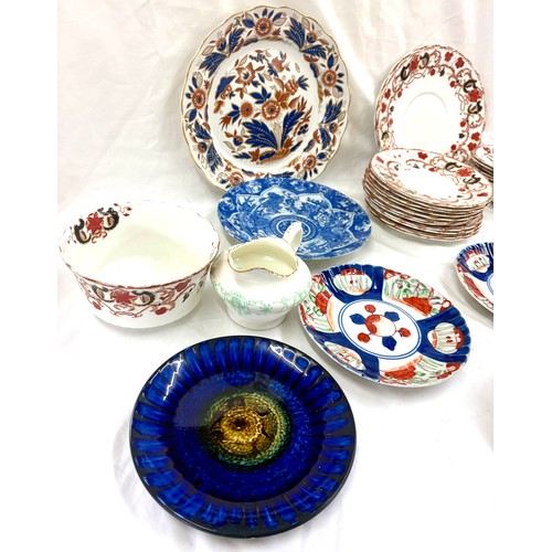 110 - Selection of Antique and later dinner plates, side plates, saucers etc, makers include J H Cope & Co... 