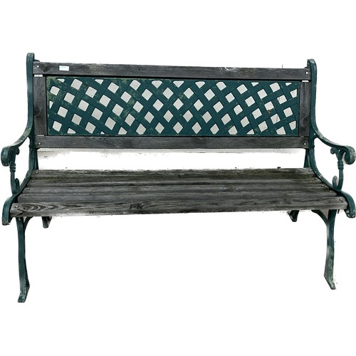 100B - Cast iron garden bench measures approximately 32 inches tall x 48 wide x 24 deep