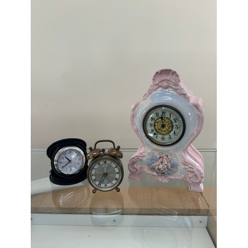 66 - Selection of three vintage and later clocks