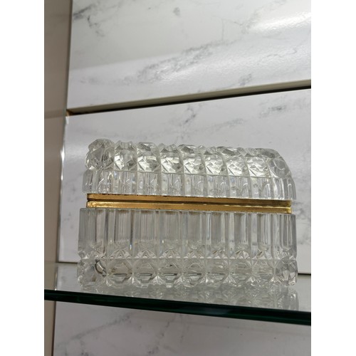 92 - Heavy glass jewellery cabinet 5 inches tall 8 inches wide