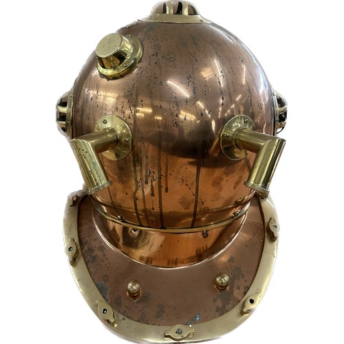 77 - Reproduction U.S.Navy brass and copper diving helmet, mark V