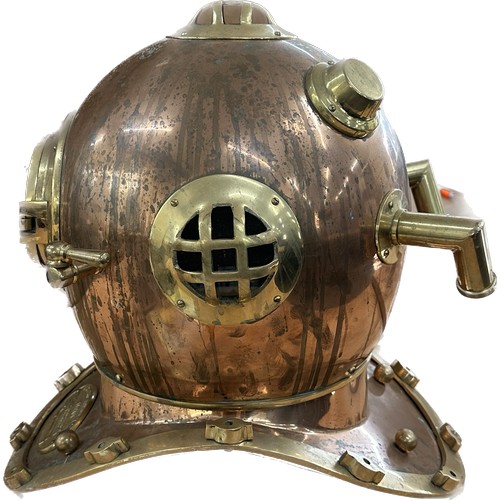 77 - Reproduction U.S.Navy brass and copper diving helmet, mark V