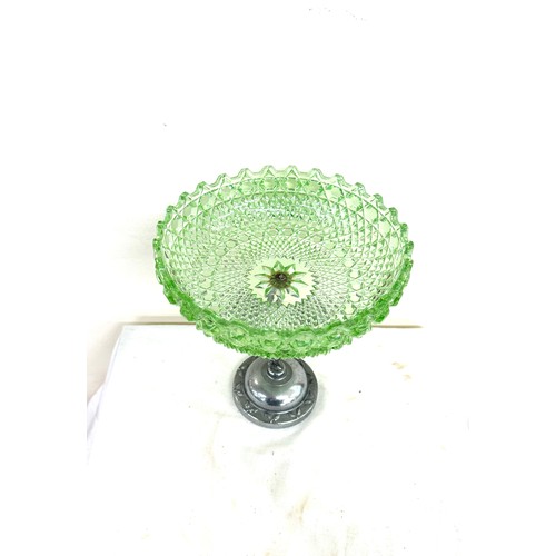 6 - Art deco green glass centerpiece