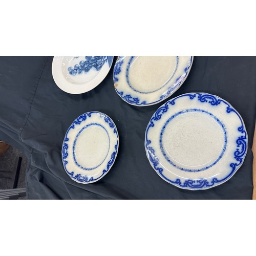 26 - Large selection of vintage blue and white plates