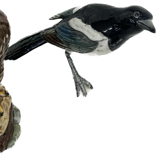 3 - Three Beswick bird ornaments a pigeon, magpie and eagle, tallest measures approximately 7.5 inches t... 