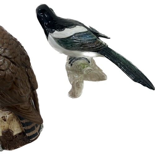 3 - Three Beswick bird ornaments a pigeon, magpie and eagle, tallest measures approximately 7.5 inches t... 