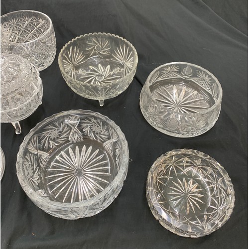 106 - Large selection of vintage heavy glass ware