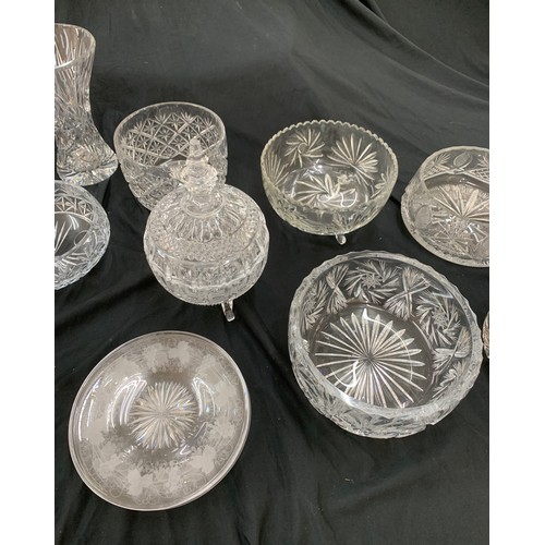 106 - Large selection of vintage heavy glass ware