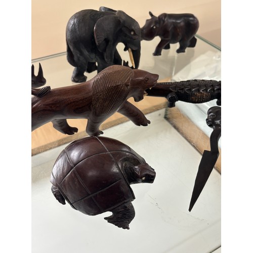 4 - Selection of vintage and later carved African figures