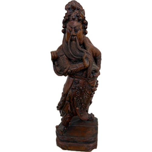 37 - Oriental carved wooden figure height 17 inches tall