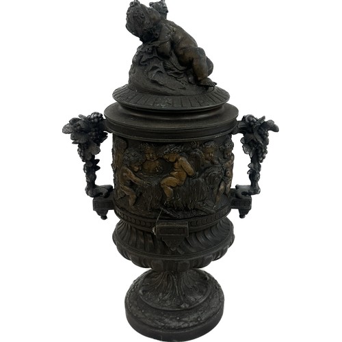 40 - Vintage Napoleon urn overall height approximately 14 inches tall