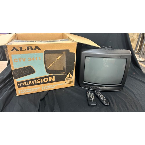 116 - ALBA CTV3411 CRT 14” Black Retro Gaming TV Monitor, monitor turns on, as seen in images