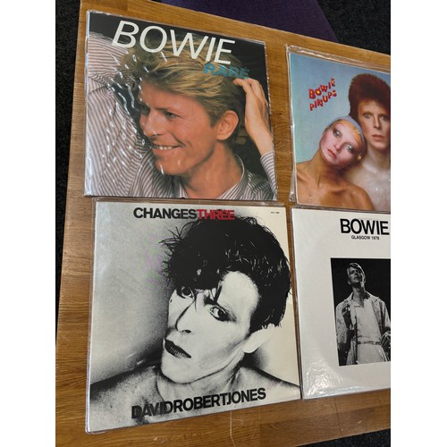 55 - Selection of David Bowie records to include Changes 3, glasgow 1978, pin ups etc