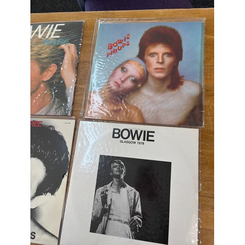 55 - Selection of David Bowie records to include Changes 3, glasgow 1978, pin ups etc