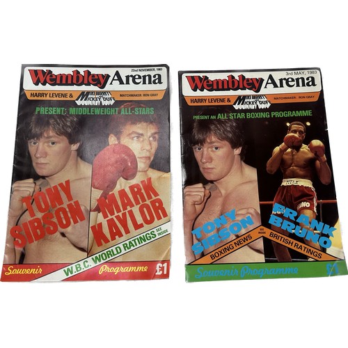 43 - Two vintage Wembley Arena Harry Levene and Mike Barrett and Mickey Duff programme both 1983, one sig... 