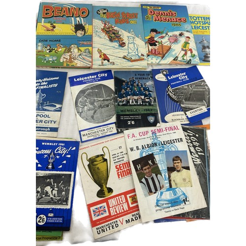 157 - Selection of vintage football programmes various dates and teams, a long with a selection of hard ba... 