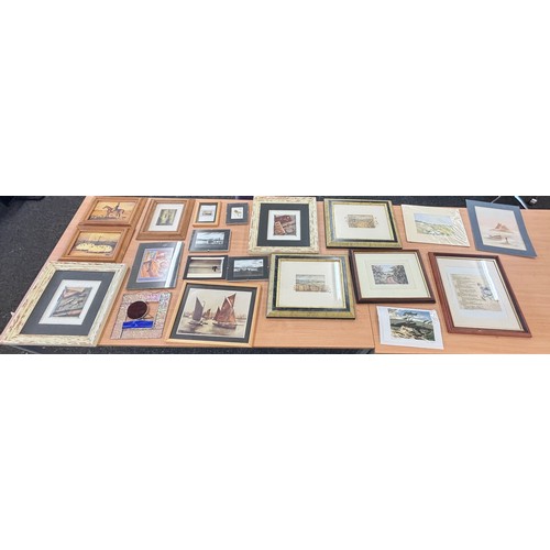 125 - Large selection of assorted pictures and prints largest measures approximately 16 inches tall 13 inc... 