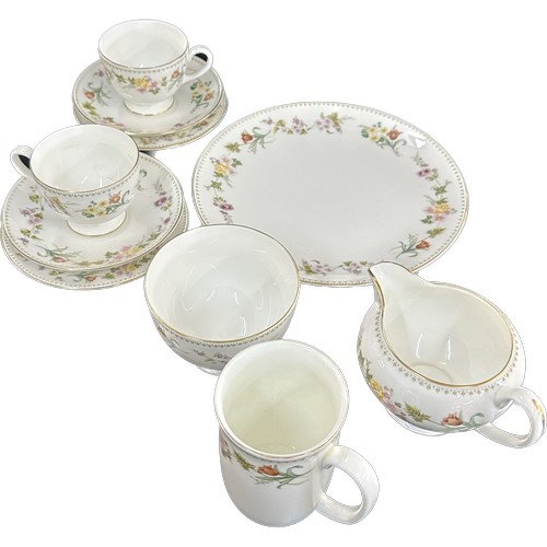 128 - Selection of vintage Wedgwood part tea services to include ' Flame Rose', ' Garden Maze', ' Mirabell... 