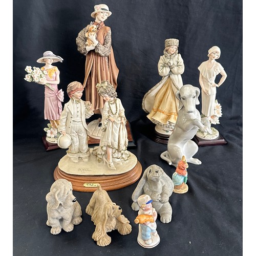 59 - Selection of vintage lady, children and animal figurines tallest measures approximately 13 inches ta... 