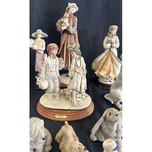 59 - Selection of vintage lady, children and animal figurines tallest measures approximately 13 inches ta... 