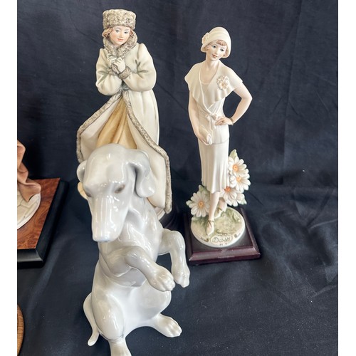 59 - Selection of vintage lady, children and animal figurines tallest measures approximately 13 inches ta... 