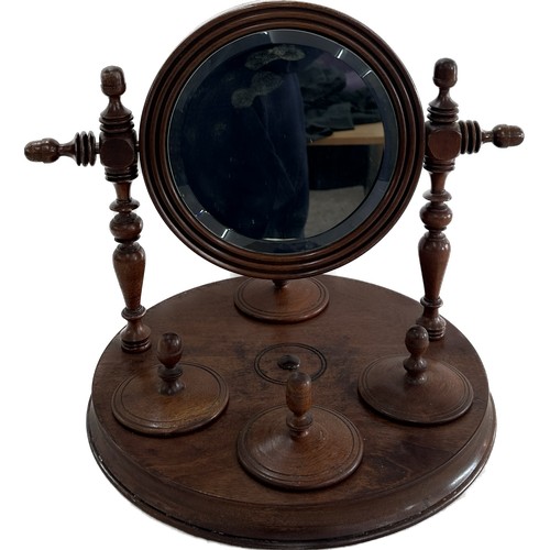 510 - Antique mahogany swivel compact dressing table mirror measures approximately 15 inches tall x 7 inch... 