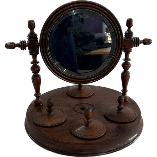 510 - Antique mahogany swivel compact dressing table mirror measures approximately 15 inches tall x 7 inch... 