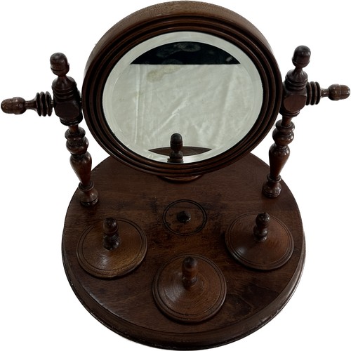 510 - Antique mahogany swivel compact dressing table mirror measures approximately 15 inches tall x 7 inch... 