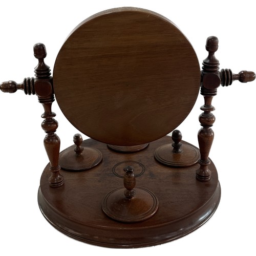 510 - Antique mahogany swivel compact dressing table mirror measures approximately 15 inches tall x 7 inch... 