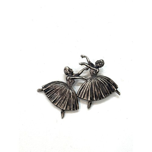 450 - Vintage silver dancer brooch, maker mark D.H.P total weight 8 grams