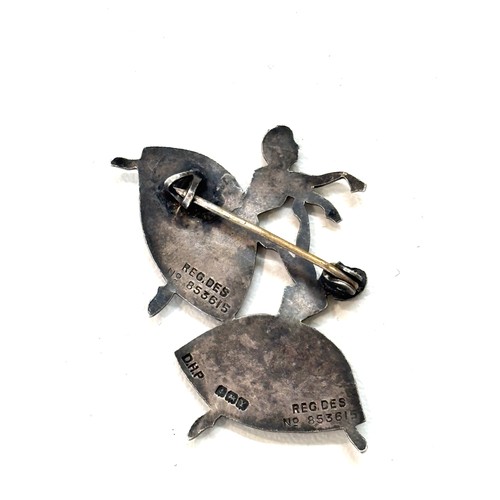 450 - Vintage silver dancer brooch, maker mark D.H.P total weight 8 grams