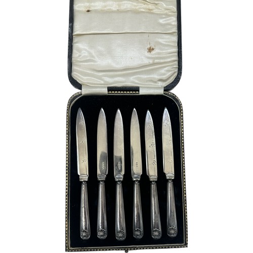330 - Vintage cased silver handled Knife set