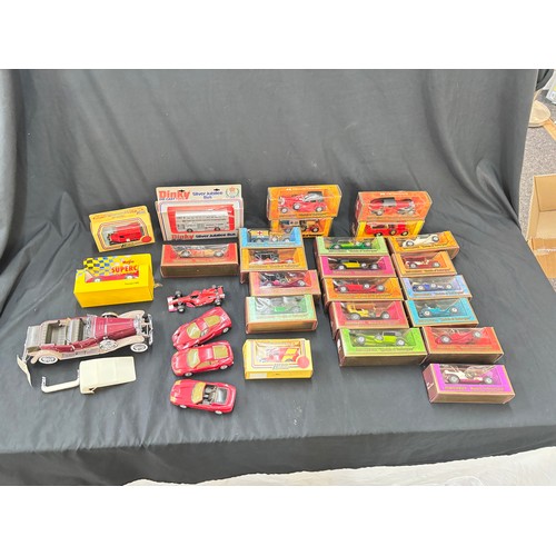198 - Large selection of assorted cars, mostly boxes, includes Match box etc