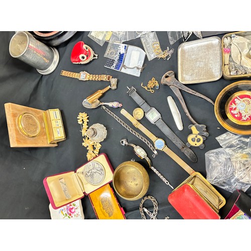 110 - Large selection of collectables includes Tankers, desk clock etc