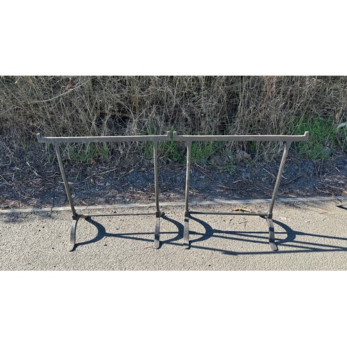 123 - Pair of antique metal Trestles, Height 28.5 inches, Length 32 inches