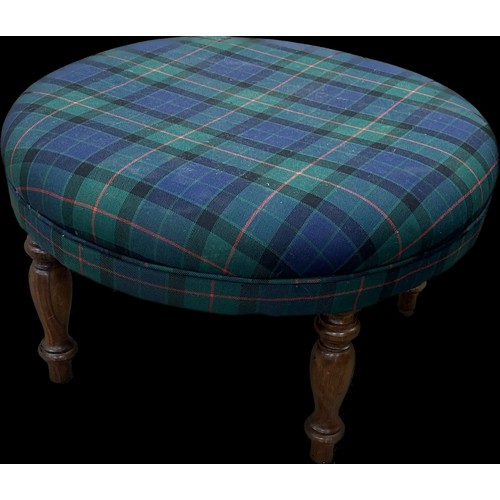 286 - Vintage tartan recovered footstool